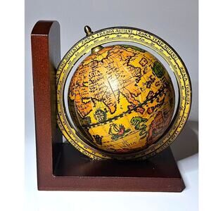 Unique Bookend Globe with Terrestrial Zodiac Made In Italy MCM